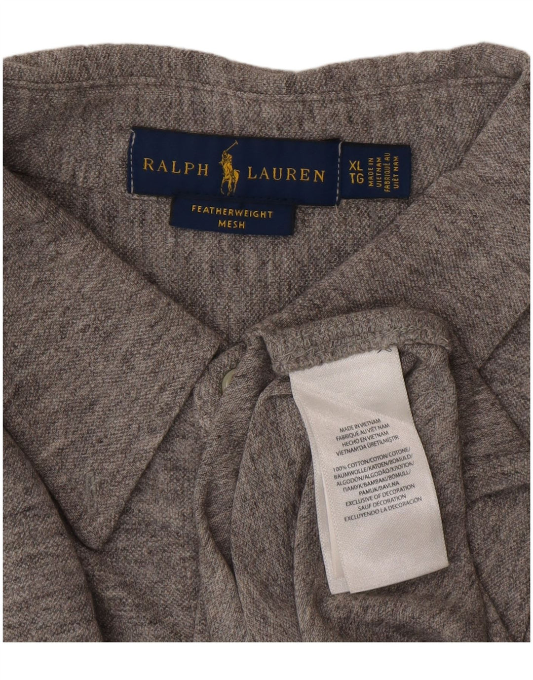 Ralph Lauren Mens Shirt XL Grey Flecked Cotton