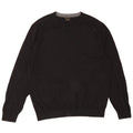 Massimo Dutti Mens Crew Neck Jumper Sweater 2XL Black Cotton