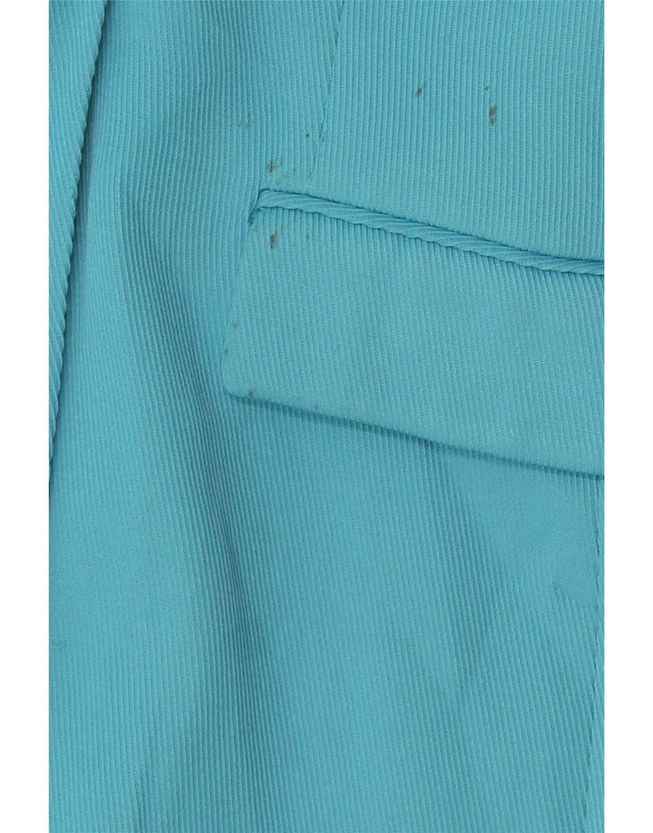 Zara Womens Double Breasted Blazer Jacket UK 10 Small Blue Polyester