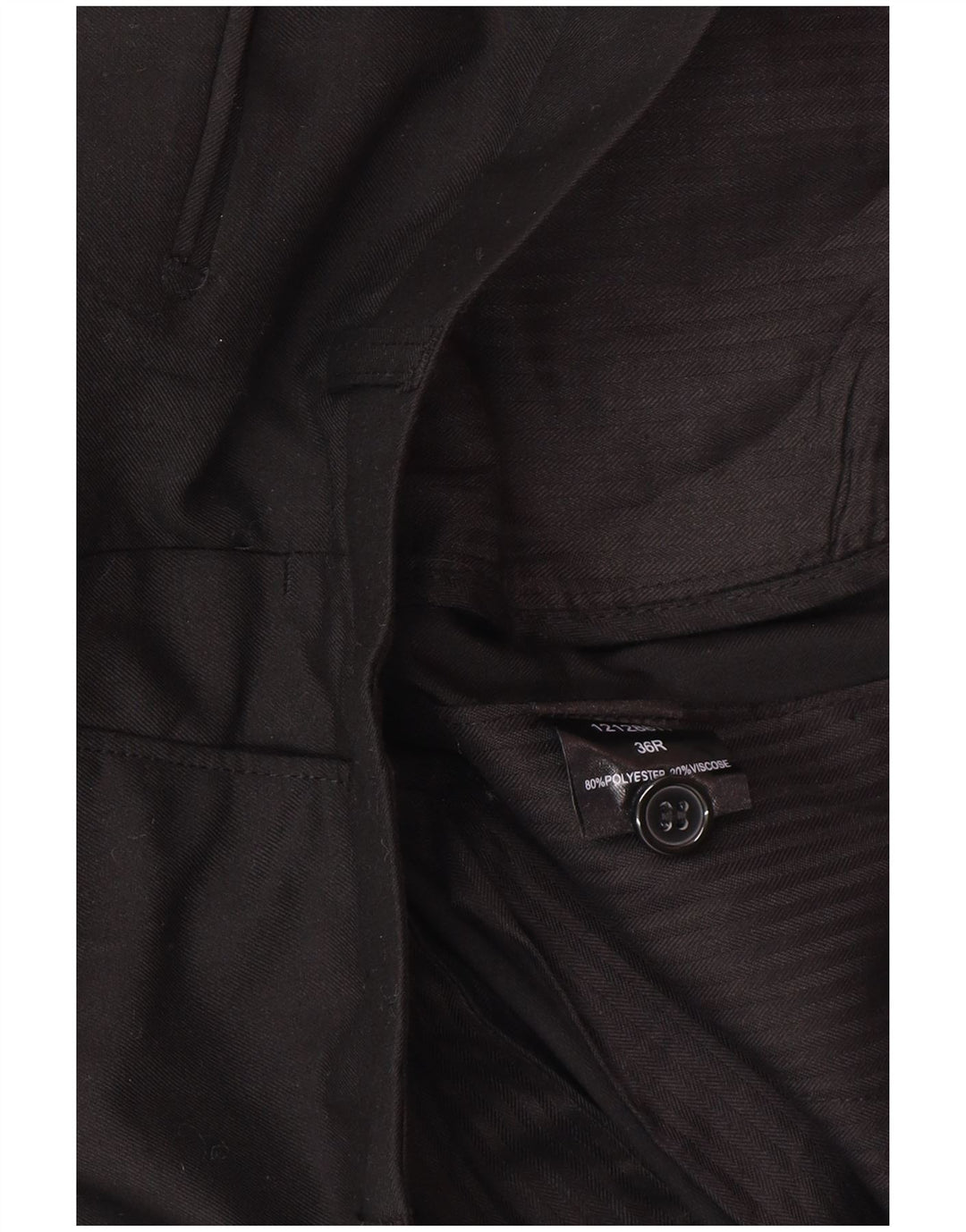 Pierre Cardin Mens Straight Suit Trousers W36 L32 Black Polyester