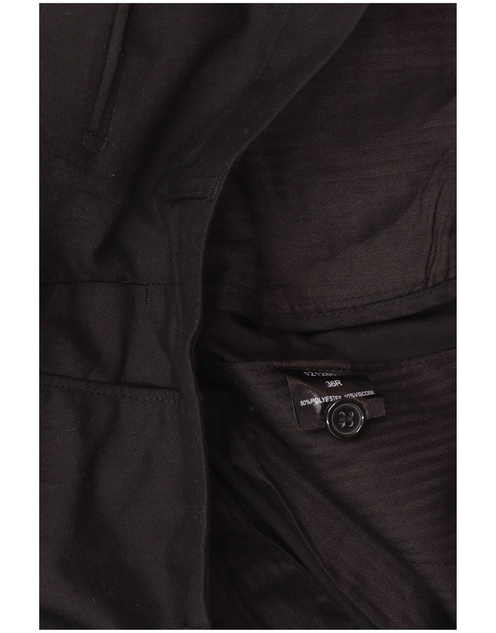 Pierre Cardin Mens Straight Suit Trousers W36 L32 Black Polyester