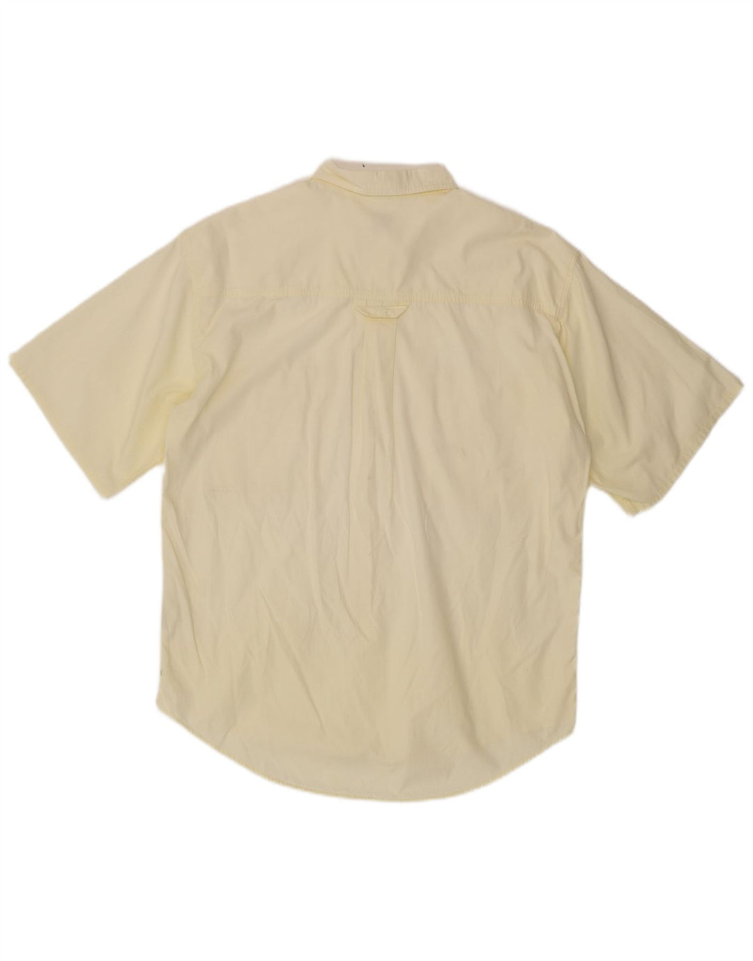 BOSTON Mens Short Sleeve Shirt Size 41 16 Large Yellow Cotton