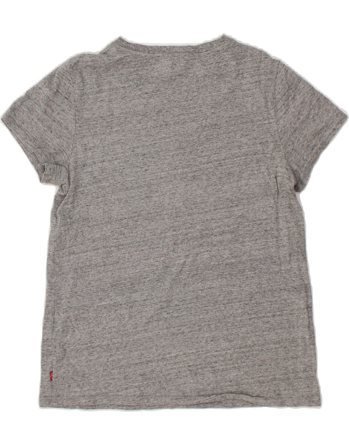 LEVI'S Womens Graphic T-Shirt Top UK 10 Small Grey Vintage Levi's and Second-Hand Levi's from Messina Hembry 