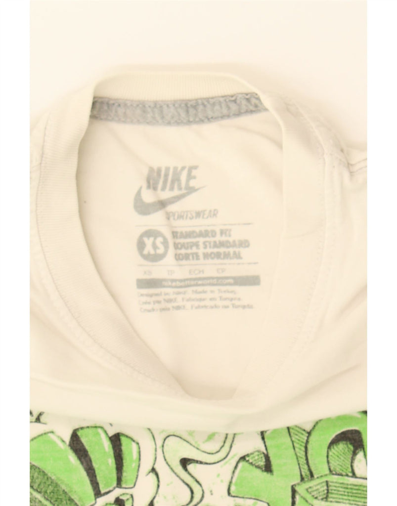 NIKE Mens Standard Fit Graphic T-Shirt Top XS White Cotton Vintage Nike and Second-Hand Nike from Messina Hembry 