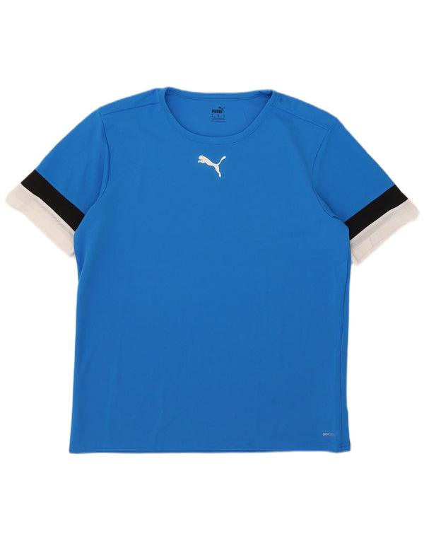 Puma Mens T-Shirt Top XL Blue Colourblock Polyester