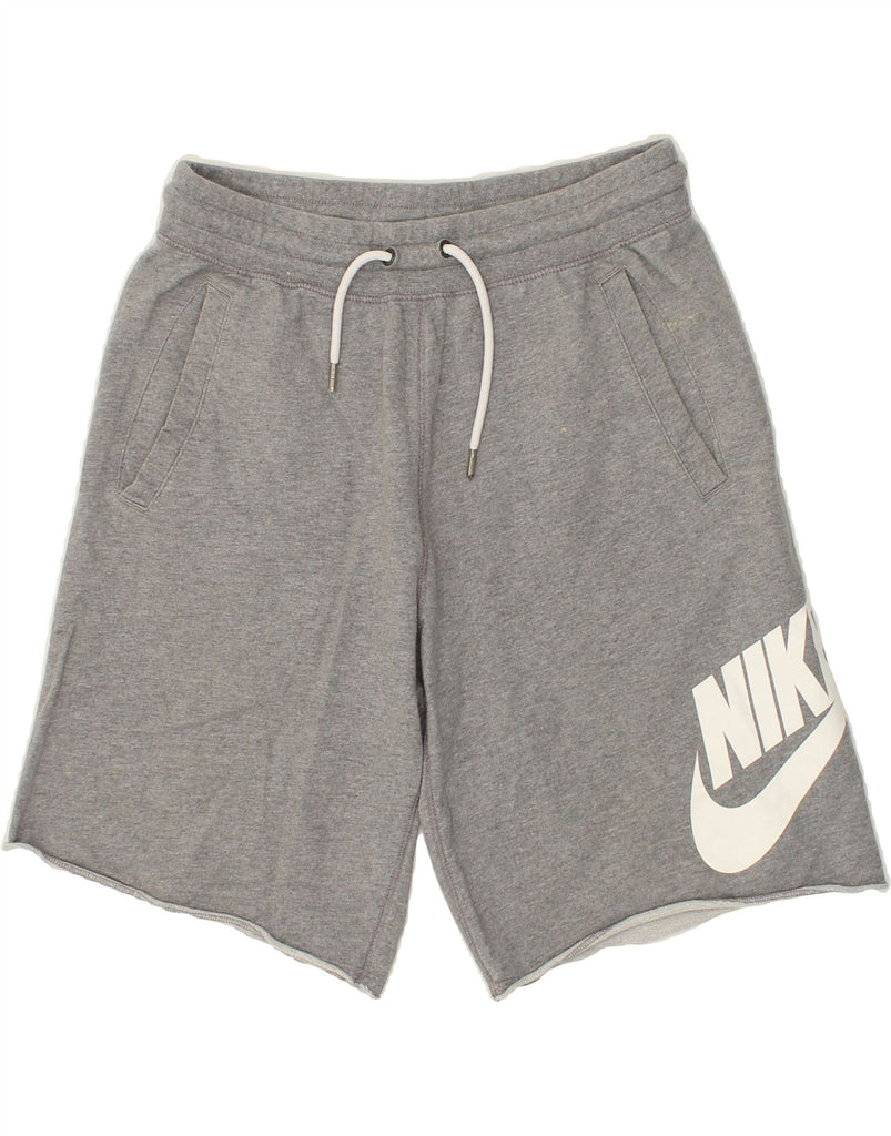NIKE Mens Graphic Sport Shorts Medium Grey Cotton | Vintage Nike | Thrift | Second-Hand Nike | Used Clothing | Messina Hembry 