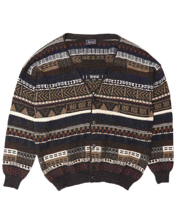 ALLISON WINGATE Mens Cardigan Sweater IT 56 2XL Multicoloured Fair Isle