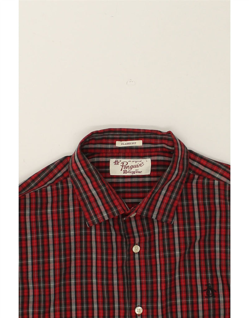 PENGUIN Mens Classic Fit Shirt Large Red Check | Vintage Penguin | Thrift | Second-Hand Penguin | Used Clothing | Messina Hembry 