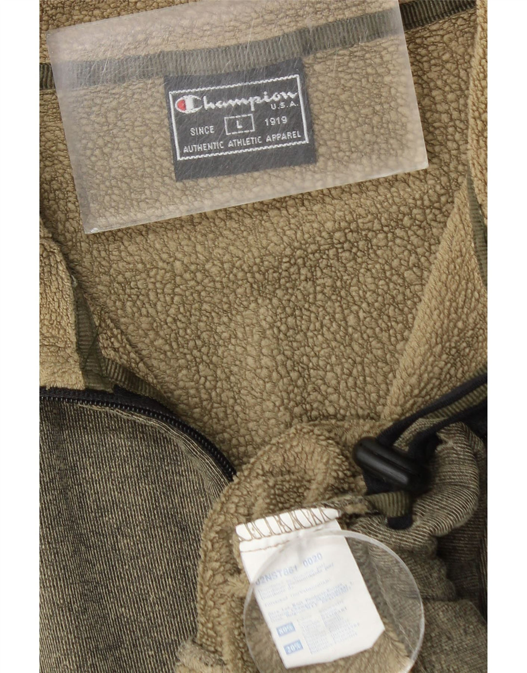 Champion Mens Tracksuit Top Jacket Large Khaki Cotton