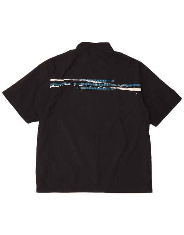 Adidas Mens Short Sleeve Tracksuit Top Jacket Small Black Polyester