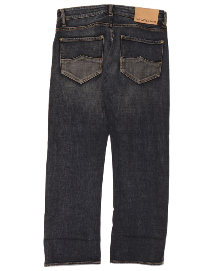 Calvin Klein Womens Straight Jeans W30 L26 Navy Blue Cotton