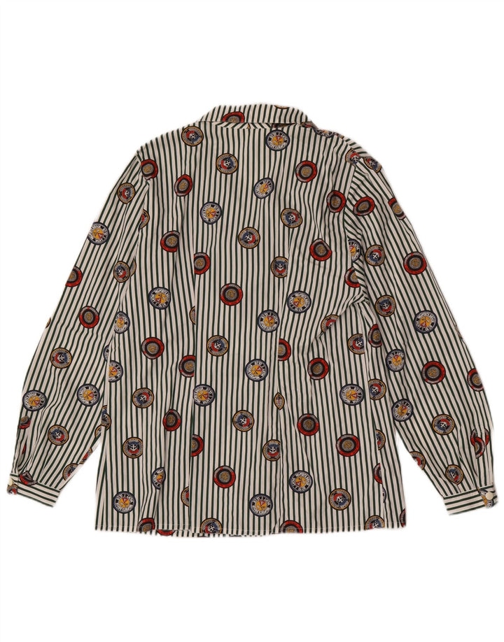 Vintage Womens Graphic Shirt UK 14 Medium Multicoloured Pinstripe