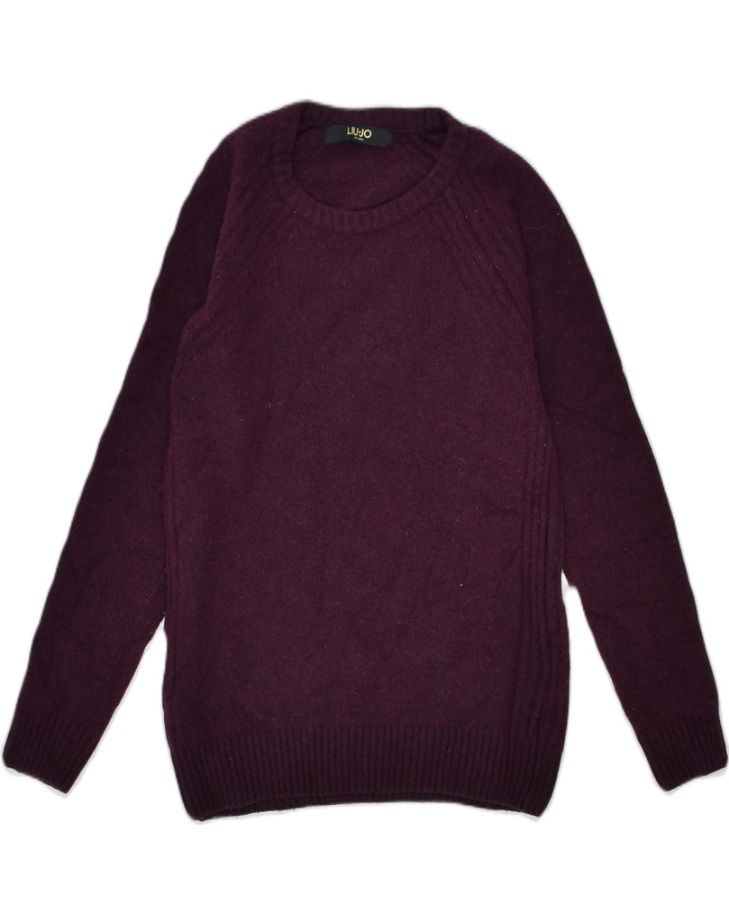 LIU JO Mens Crew Neck Jumper Sweater Small Burgundy Wool | Vintage | Thrift | Second-Hand | Used Clothing | Messina Hembry 