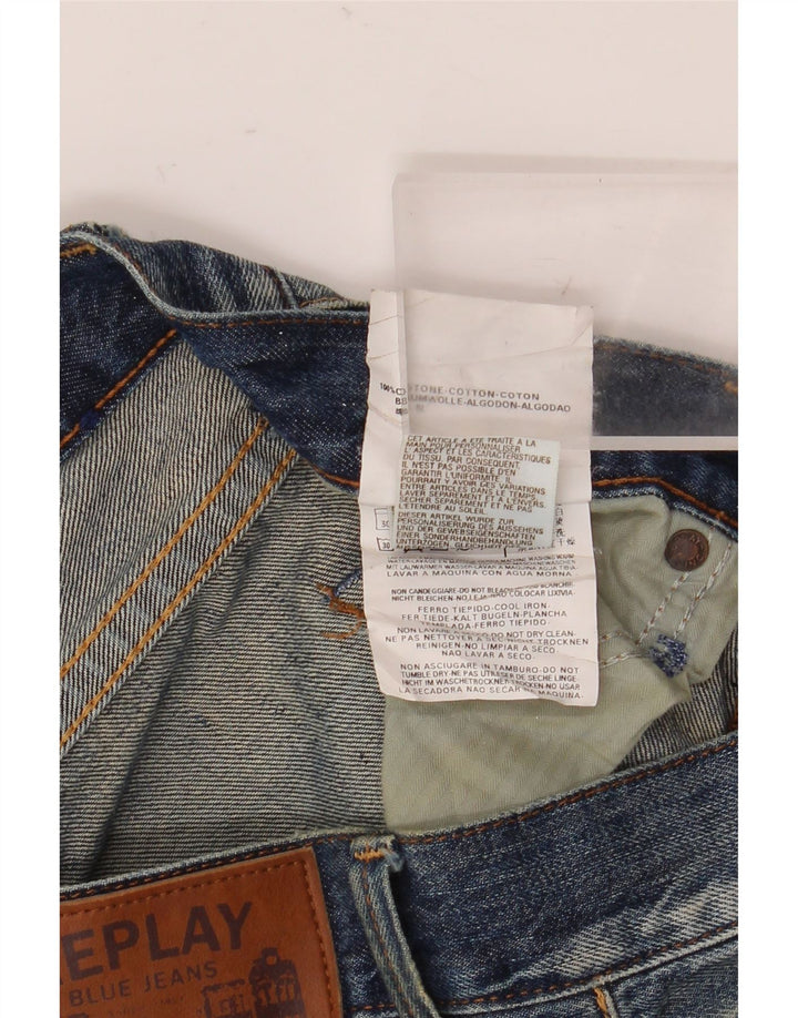 Replay Mens Straight Jeans W31 L32 Blue Cotton