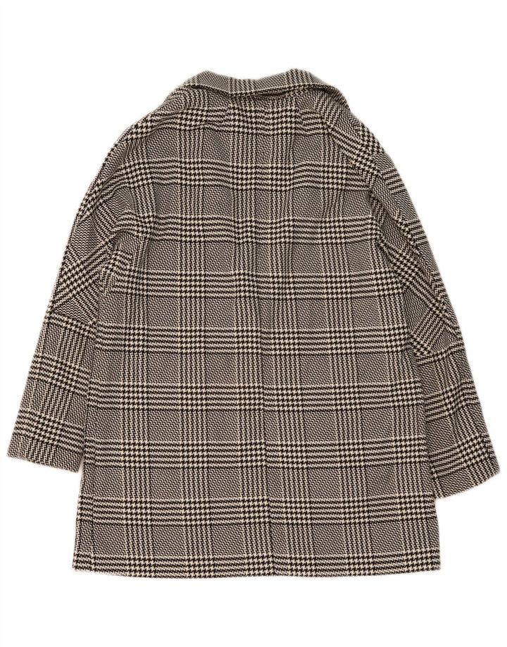 Zara Womens 1 Button Oversized Blazer Jacket UK 10 Small Black Houndstooth