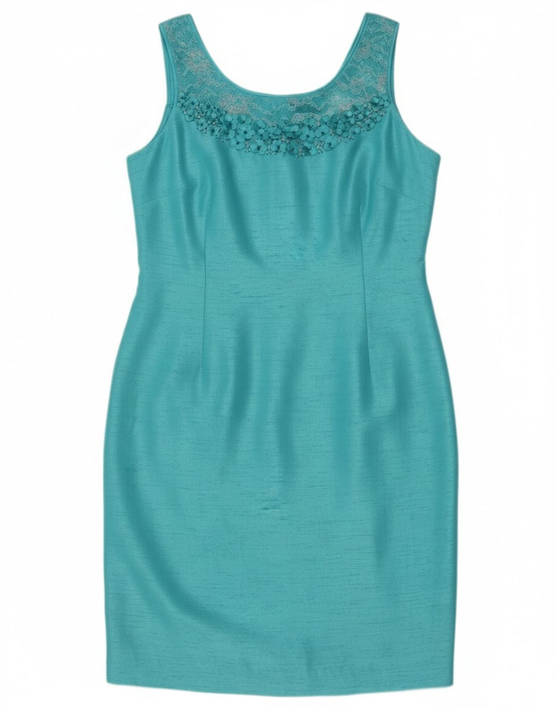 Jacques Vert Womens Sleeveless Sheath Dress UK 14 Medium Blue Polyester