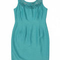 Jacques Vert Womens Sleeveless Sheath Dress UK 14 Medium Blue Polyester