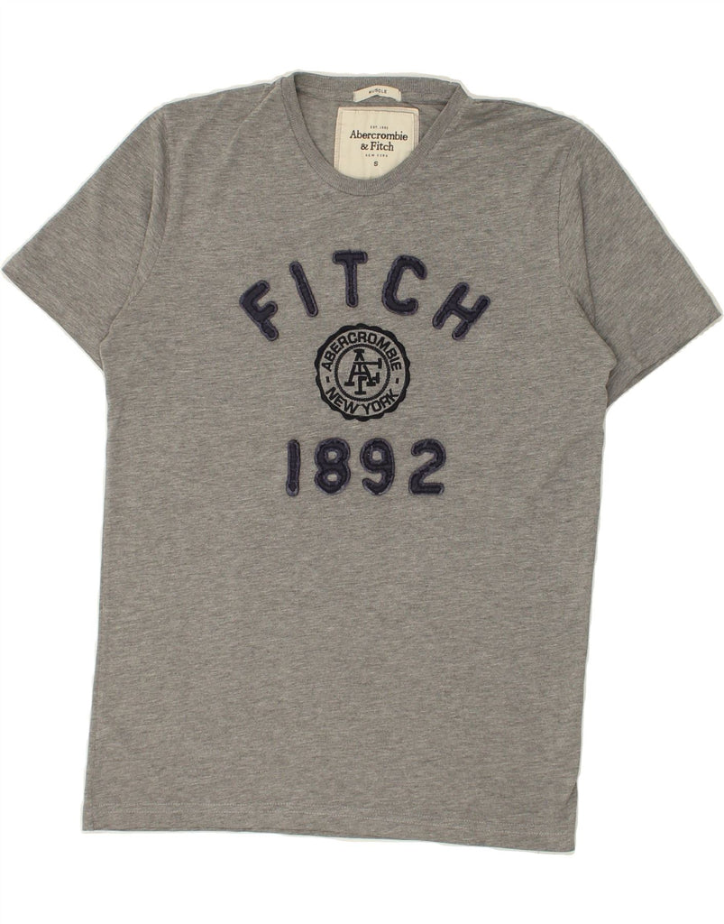 ABERCROMBIE & FITCH Mens Muscle Graphic T-Shirt Top Small Grey Cotton | Vintage Abercrombie & Fitch | Thrift | Second-Hand Abercrombie & Fitch | Used Clothing | Messina Hembry 