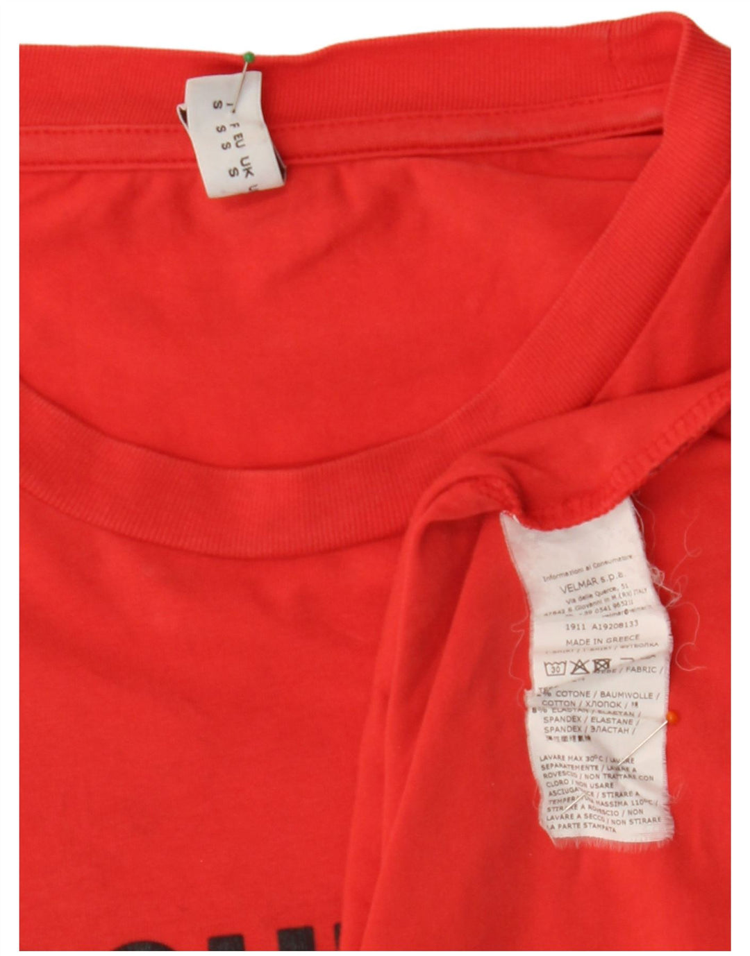 MOSCHINO Mens Graphic T-Shirt Top Small Red Cotton