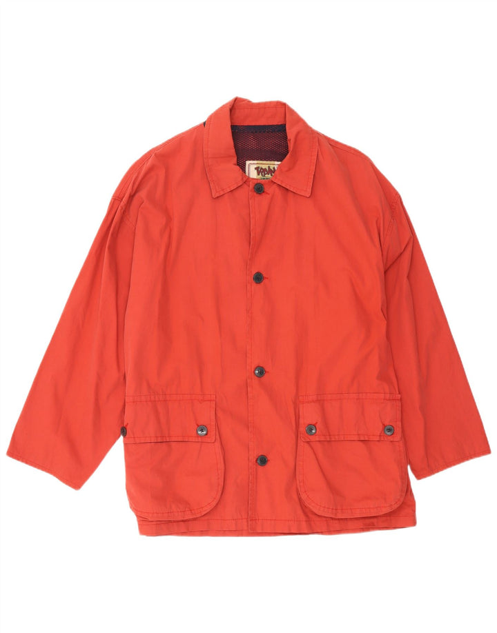 Vintage Mens Windbreaker Jacket UK 40 Large Red Cotton