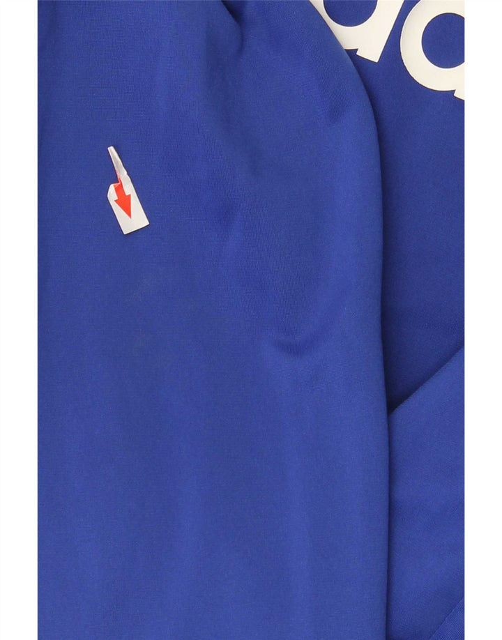 Adidas Boys Graphic Tracksuit Top Jacket 15-16 Years Blue Polyester
