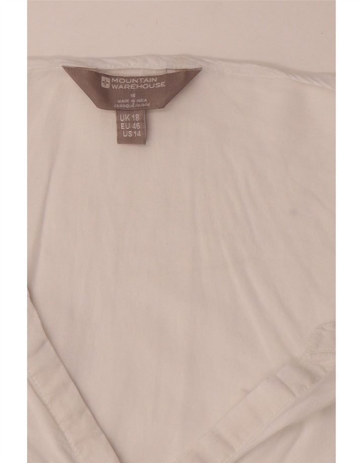 Mountain Warehouse Womens Pullover Shirt UK 18 XL White Cotton