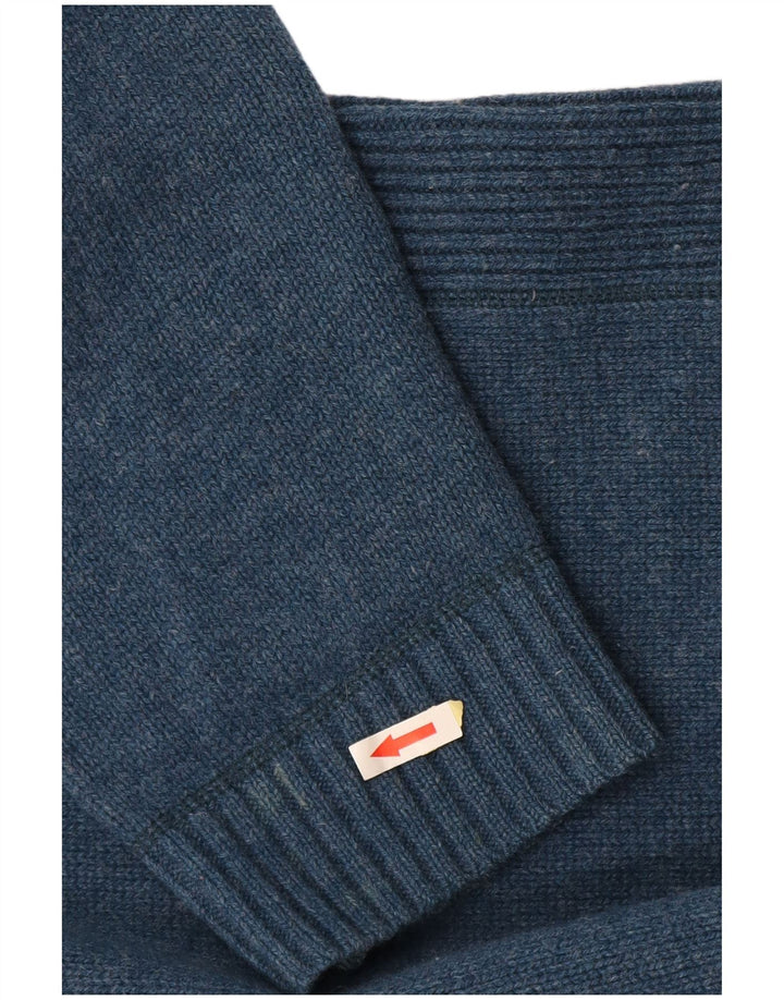 LEVI'S Mens V-Neck Jumper Sweater XL Blue Wool