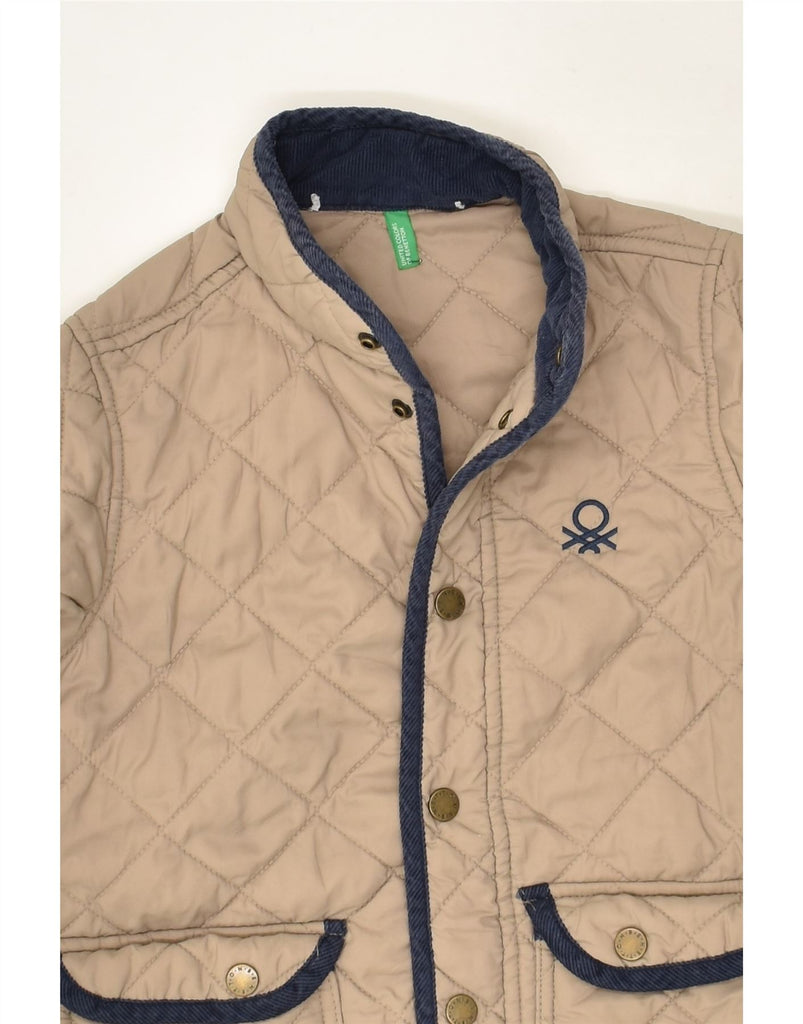 BENETTON Boys Quilted Jacket 6-7 Years Small  Beige Polyamide | Vintage Benetton | Thrift | Second-Hand Benetton | Used Clothing | Messina Hembry 