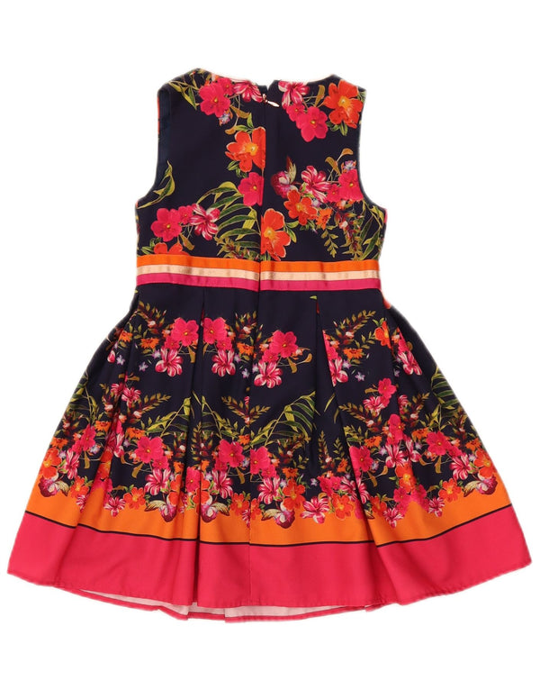 Ted Baker Girls Sleeveless A-Line Dress 5-6 Years Navy Blue Floral