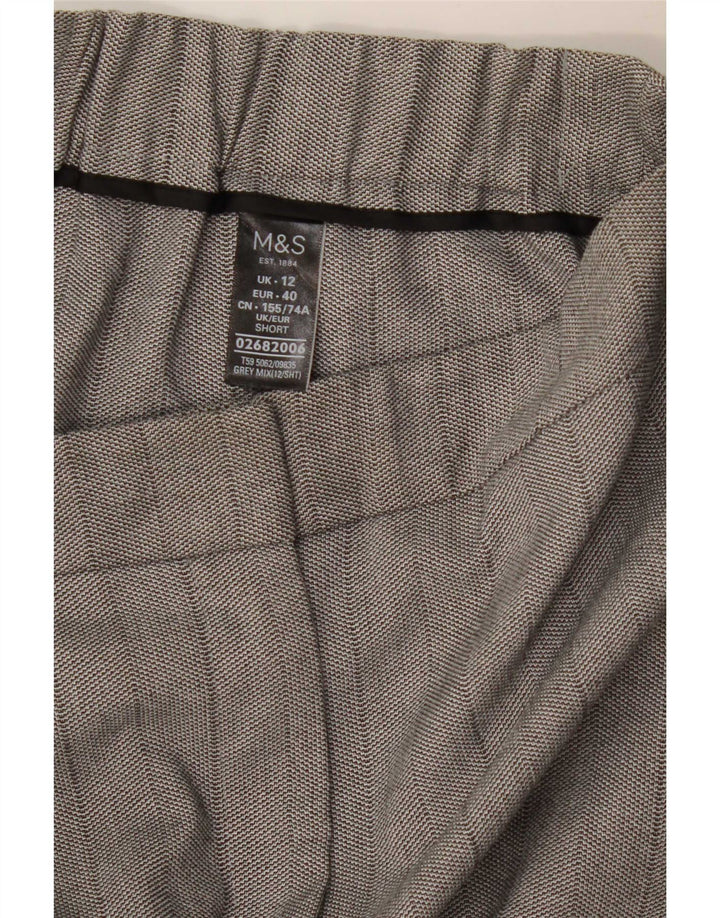 Marks & Spencer Womens Straight Capri Trousers UK 12 Medium W30 L23 Grey