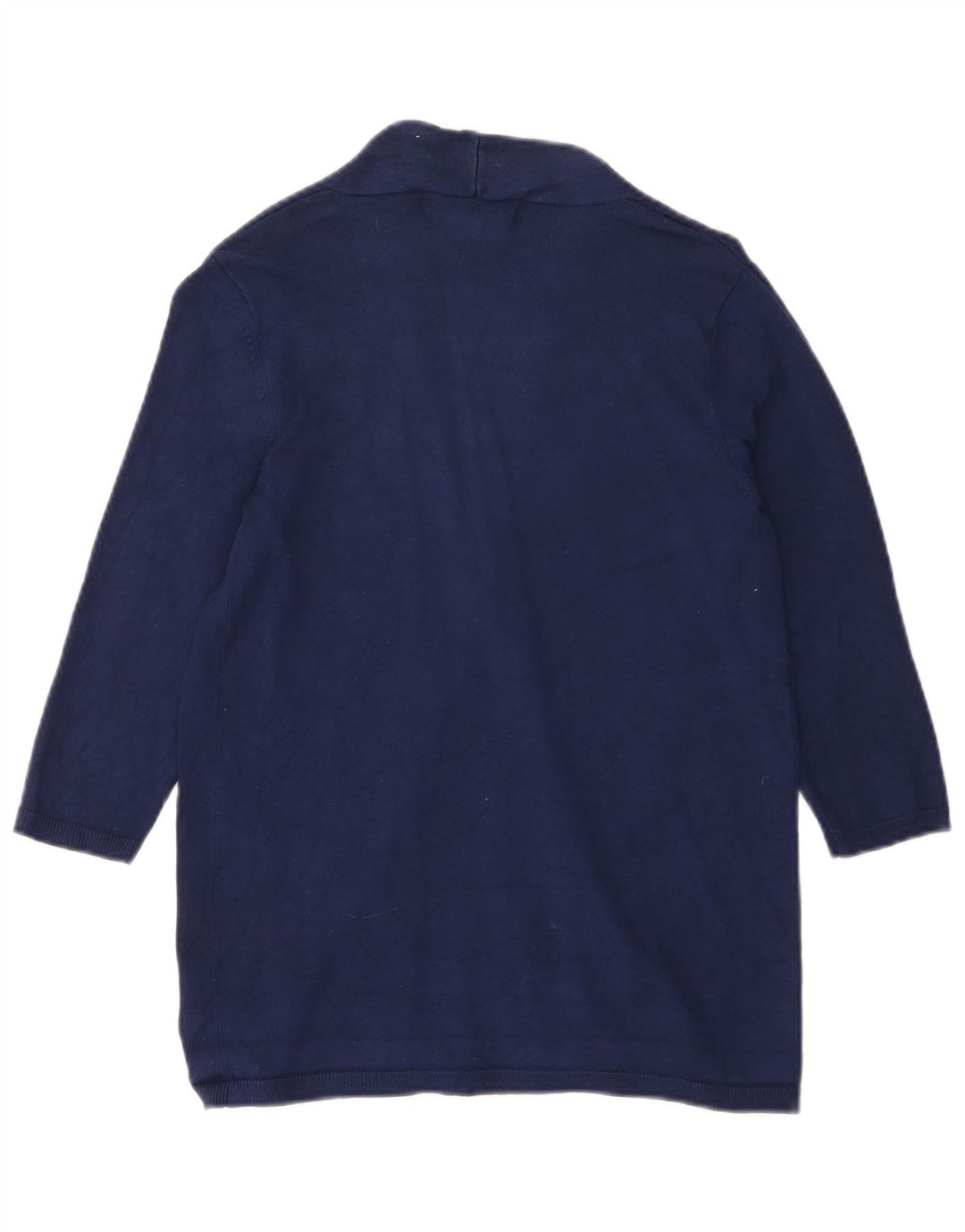 Zara Womens 3/4 Sleeve Open Cardigan Sweater UK 12 Medium Navy Blue