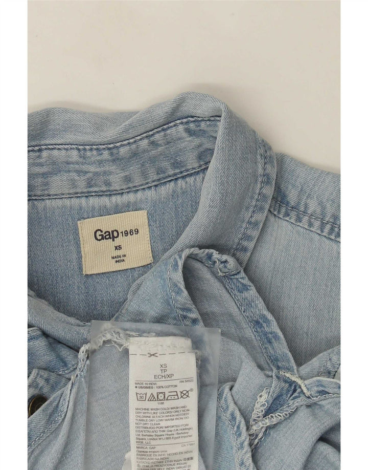 Gap Womens Oversized Denim Shirt UK 6 XS Blue Cotton