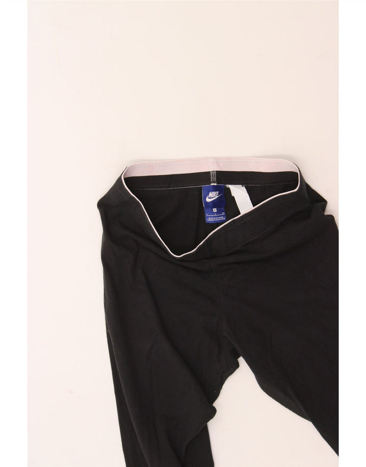 NIKE Womens Graphic Leggings UK 10 Small Black Cotton Vintage Nike and Second-Hand Nike from Messina Hembry 
