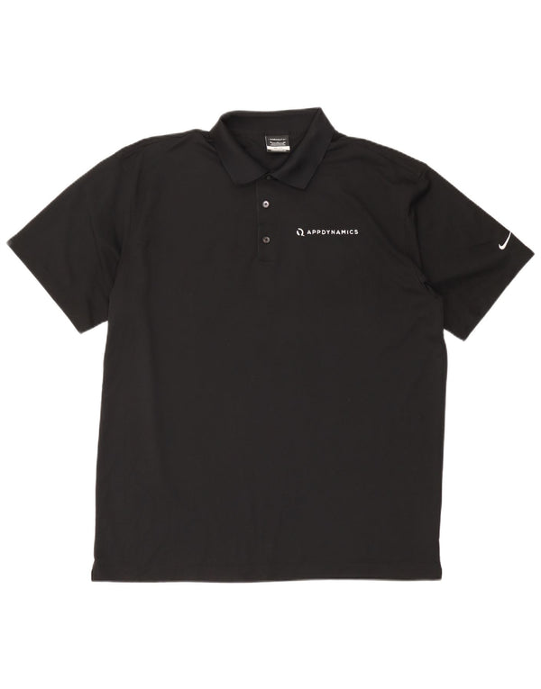 Nike Mens Dri Fit Polo Shirt XL Black Polyester