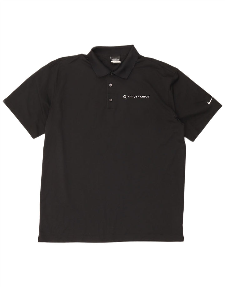 Nike Mens Dri Fit Polo Shirt XL Black Polyester