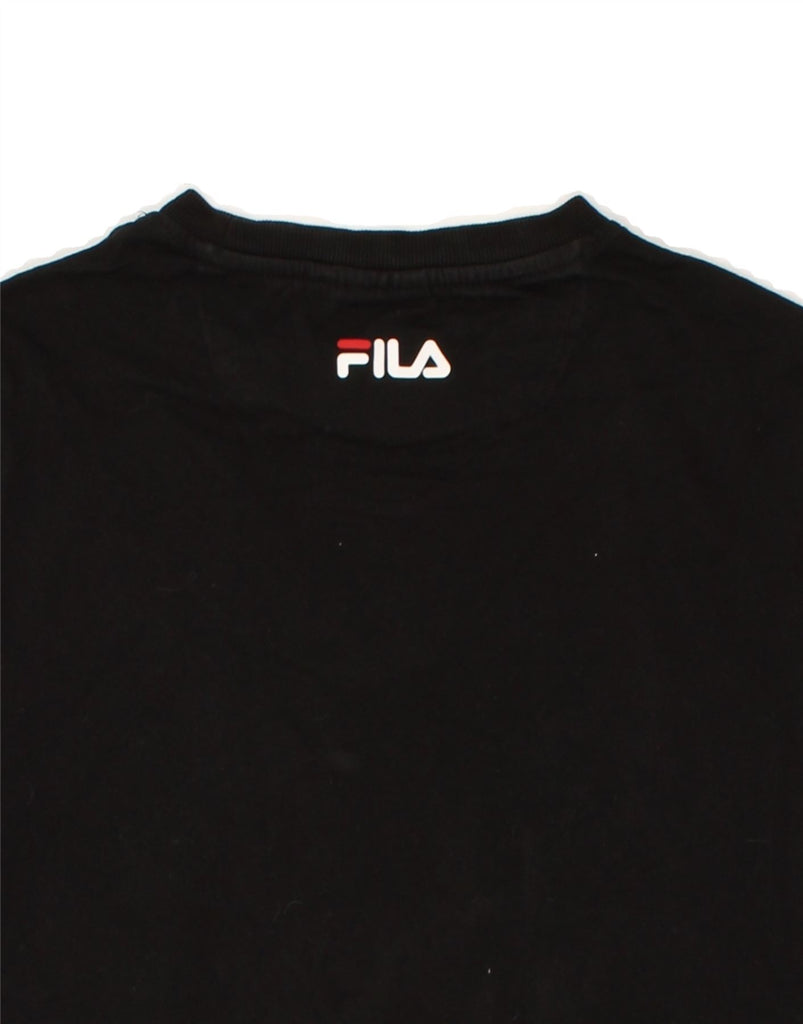 FILA Mens Graphic T-Shirt Top Small Black Cotton | Vintage Fila | Thrift | Second-Hand Fila | Used Clothing | Messina Hembry 