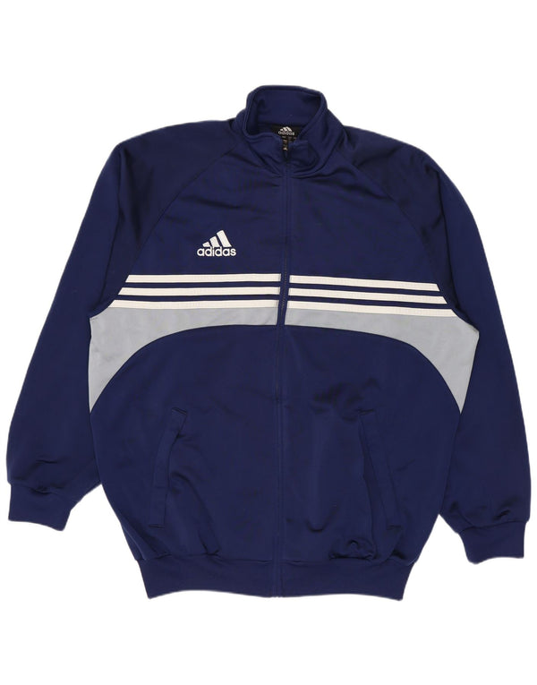 Adidas Mens Tracksuit Top Jacket UK 38/40 Medium Navy Blue Colourblock