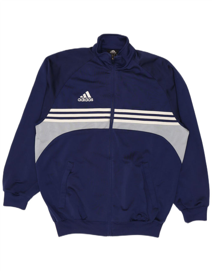 Adidas Mens Tracksuit Top Jacket UK 38/40 Medium Navy Blue Colourblock
