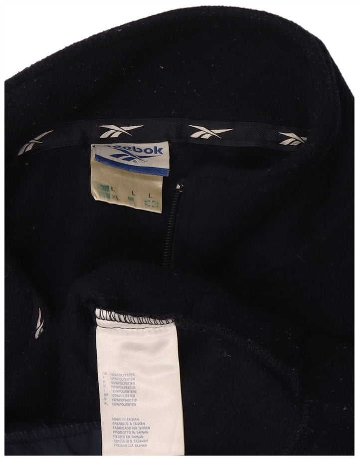 Reebok Mens Fleece Jacket UK 40 Large Navy Blue Polyester