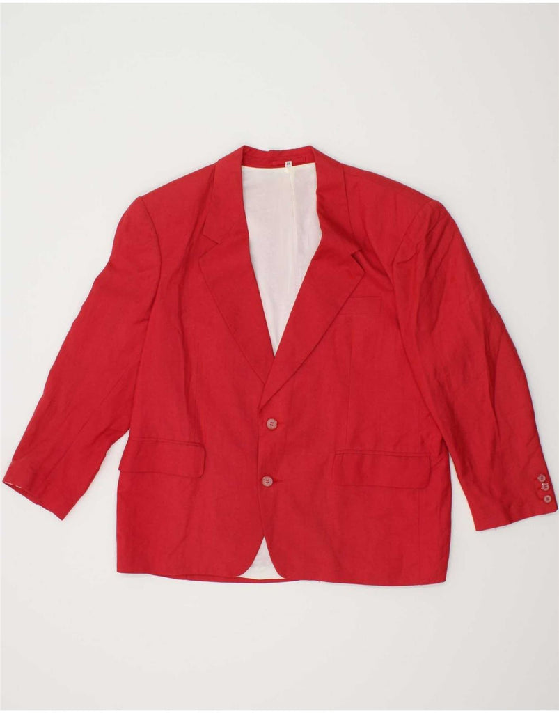 C&A Womens 2 Button Blazer Jacket UK 20 2XL Red Linen Vintage C&A and Second-Hand C&A from Messina Hembry 