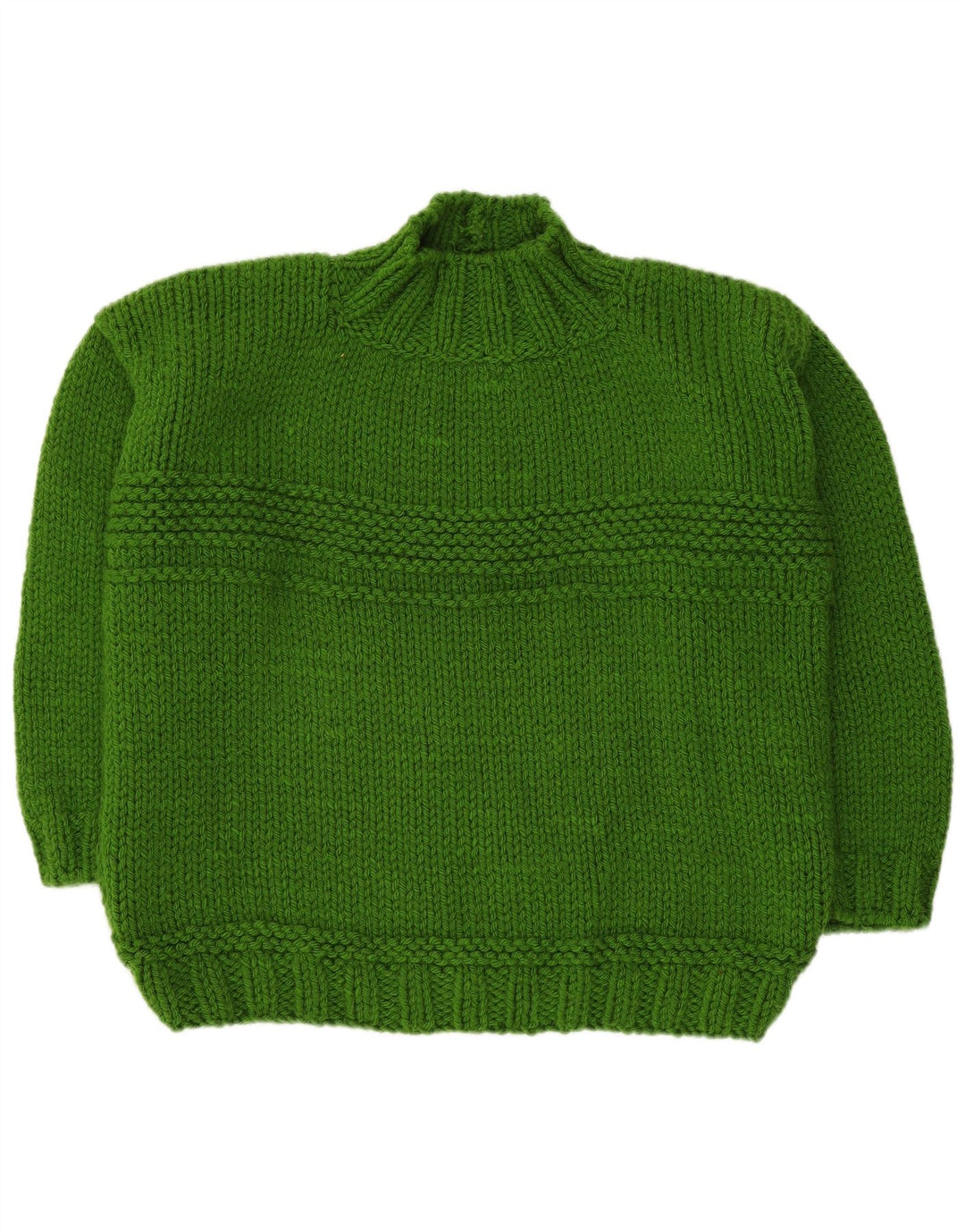 Vintage Womens Oversized Turtle Neck Jumper Sweater UK 18 XL Green