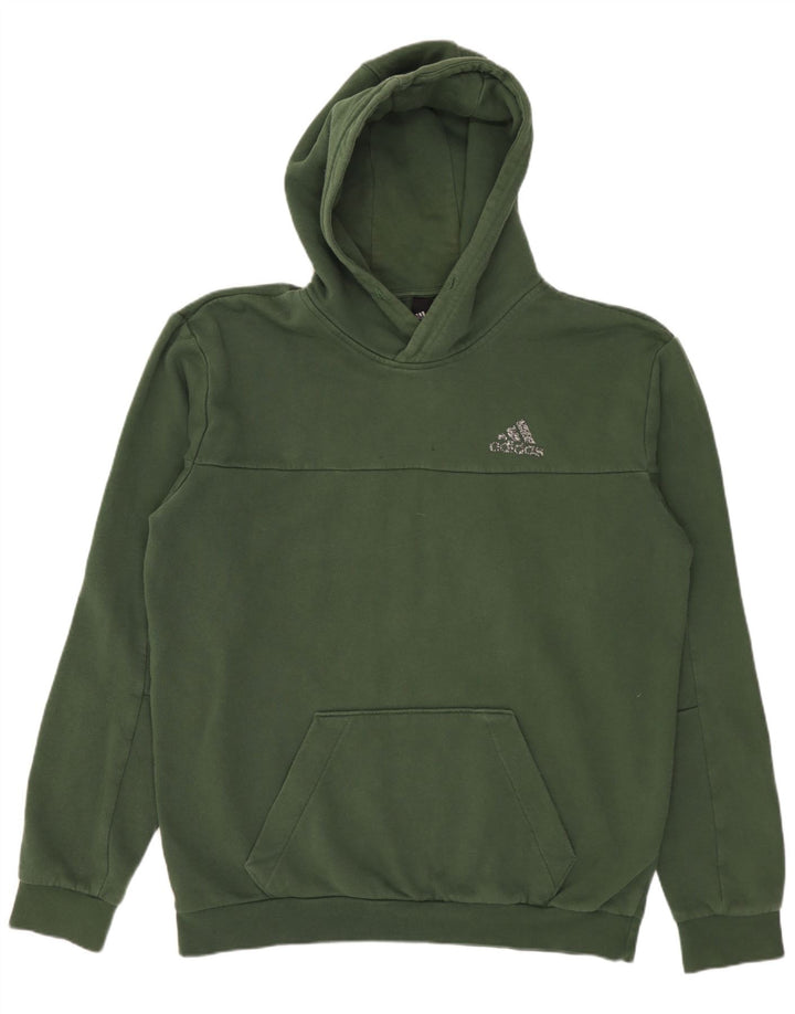 ADIDAS Mens Hoodie Jumper Medium Green Cotton