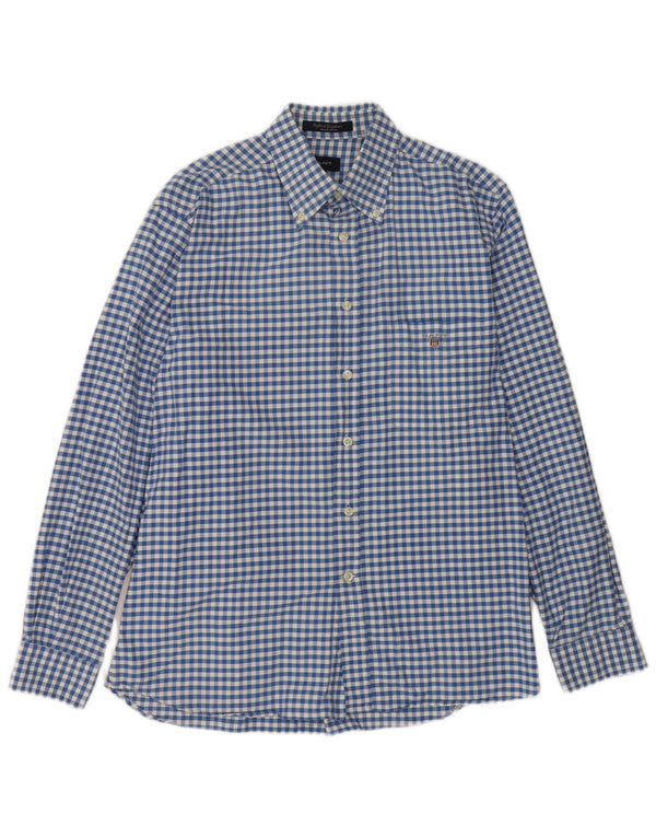 Gant Mens Regular Fit Shirt Medium Blue Gingham Cotton