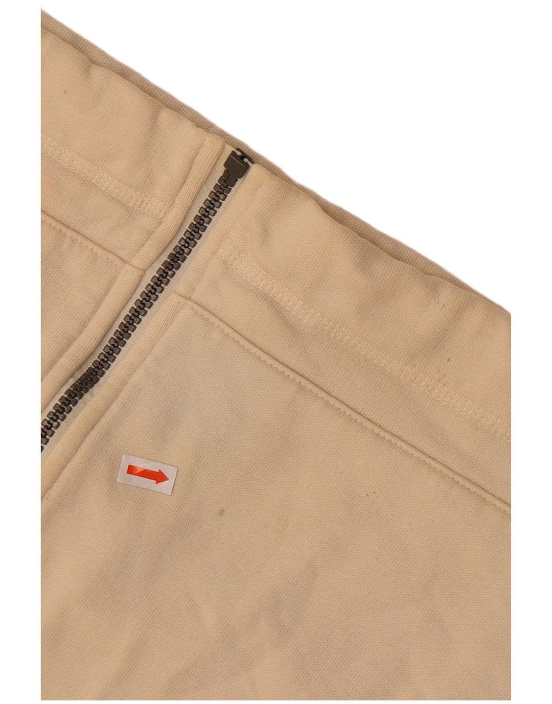 RUSSELL ATHLETIC Mens Zip Hoodie Sweater Large Beige Cotton
