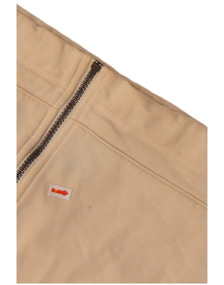 RUSSELL ATHLETIC Mens Zip Hoodie Sweater Large Beige Cotton