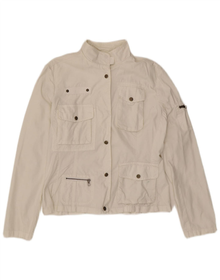 Marlboro Classics Womens Utility Jacket EU 44 XL White Cotton