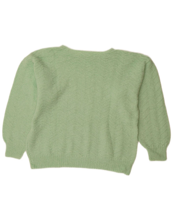 VINTAGE Womens Boat Neck Jumper Sweater UK 18 XL Green
