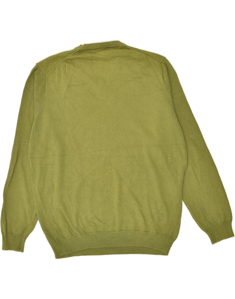 MASSIMO DUTTI Mens V-Neck Jumper Sweater Large Green | Vintage Massimo Dutti | Thrift | Second-Hand Massimo Dutti | Used Clothing | Messina Hembry 