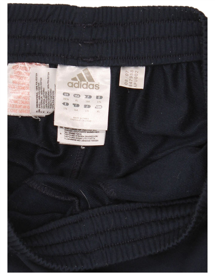Adidas Boys Tracksuit Trousers Joggers 15-16 Years Navy Blue Polyester
