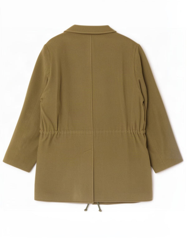Marella Womens 3/4 Sleeve Overcoat UK 12 Medium Green Cashmere